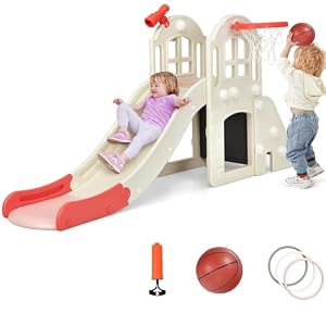 BABY JOY Toddler Large Slide, 6 in 1 Slide for Kid...