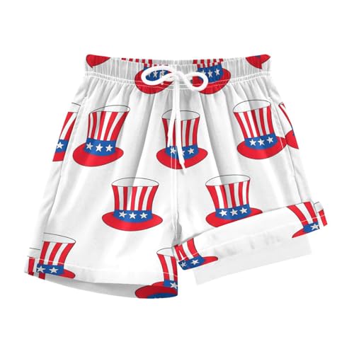 Boy Swim Trunks with Compression Liner Independence Day Boys Swim Shorts Quick Dry Beach Shorts
