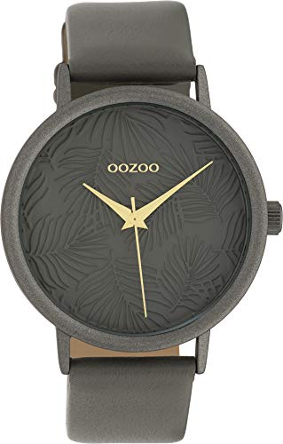 Preisvergleich Produktbild Oozoo Damenuhr mit Lederband 42 MM Grau / Grau / Grau C10084