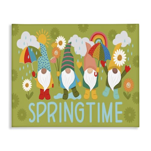 Stupell Industries 'Springtime Rainy Garden Gnomes'| Canvas Art