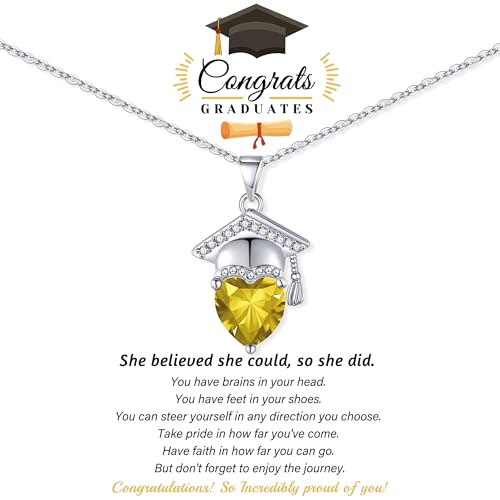 Graduation Gifts for Her 2025 Birthstone Necklace for Women Birthday Gifts for Teen Girls 5th 8th Grade High School College Graduation Gift for Her 2025 Graduation Necklace Girlfriend Daughter Jewelry