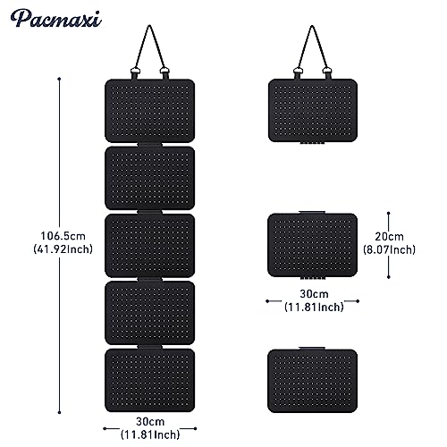 Image of Hanging Enamel Lapel Pin Display Panels Organizer With 5 Loose-leaf Board Pieces, Brooch Display Pages, Badge Collection Holder Holds At Least 120 Pins.(Pins Not Included) (black, rectangle)