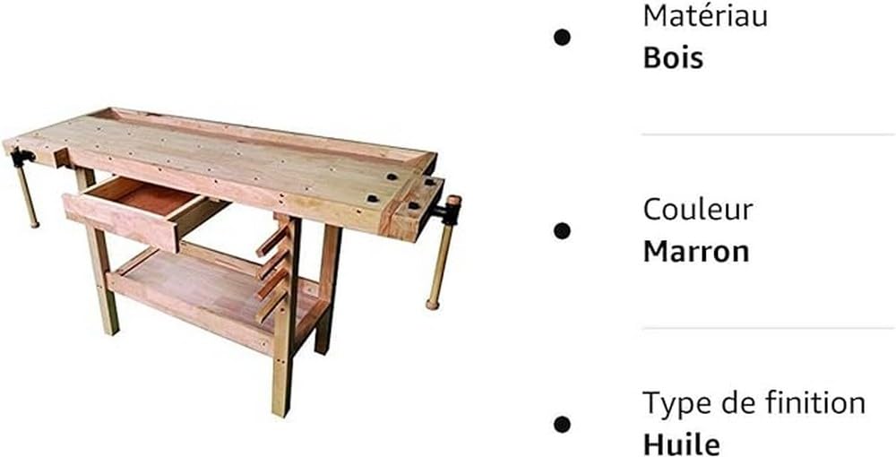 Vigor 4894510 Banco Lavoro in Legno, Marrone