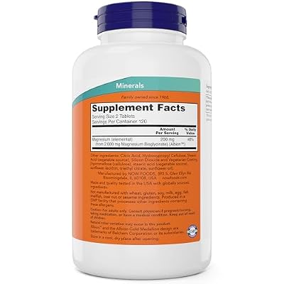 Now Foods Magnesium Glycinate, 240 Tablets - Supports Healthy Muscle and Nerve Functions - Non-GMO