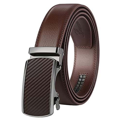 Image of Lavemi Men's Real Leather Ratchet Dress Belt with Automatic Buckle,Elegant Gift Box