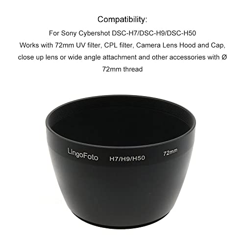Tubo adaptador metálico de 72 mm para lentes y filtros, compatible con Sony DSC-H7, DSC-H9 y DSC-H50 miniatura 3
