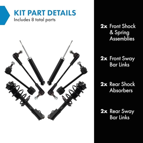 Image of TRQ Front and Rear Suspension Kit Complete Strut & Coil Spring Assembly Shock Absorber Sway Bar Stabilizer Link Compatible with 2018-2020 Buick Enclave Chevrolet Traverse