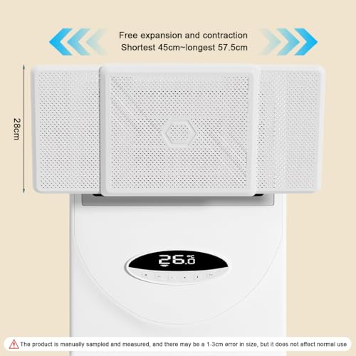 Image of HASTHIP 47-58cm Retractable Ac Air Deflector Adjustable Floor Standing AC | Adjustable Tilt Helps Direct Air, Retractable Panel Supports Flexible Placement, for Evaporative Cooler, White Finish