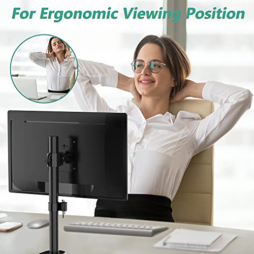 Image of Single LCD Monitor Desk Mount Fully Adjustable Desk Mount Fit 1 Screen up to 27 inch, 22 lbs. Weight Capacity (M001S), Black by WALI
