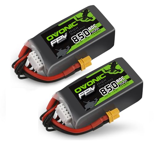 OVONIC 80C 4S 850mAh Lipo Battery 14.8V with XT30 Plug for Cinewhoops 2pcs