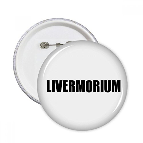 Badge bouton livermorium haut de gamme avec finition brillante ronde L