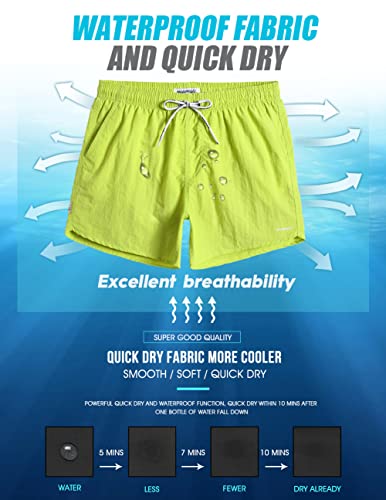 Image of maamgic Mens Swim Trunks 5 inch with Mesh Lining Quick Dry Bathing Suits for Men Swim Shorts Swimwear