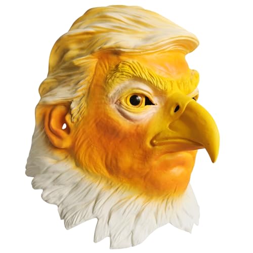 KamdFoen Eagle Head Mask Halloween Realistic Mask Latex Full Head Mask for Halloween Cosplay Carnival Costume Party Yellow