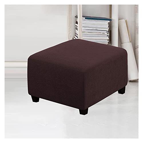 Housse de Pouf Ottomane Carrée,Jacquard Extensible Housse pour Repose-Pieds, Couvre-Tabourets Couvre-Pouf de Rangement Protection (Color : M, Size : 70-85cm) Cover