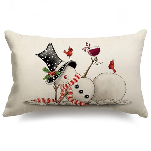 JXZYGMD Christmas Pillow Covers 12x20 – Farmhouse Winter Decor