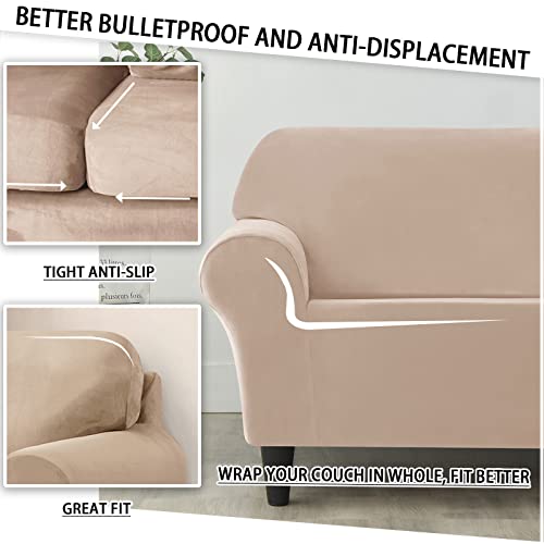 Housse de canapé velours extensible gris de qualité supérieure