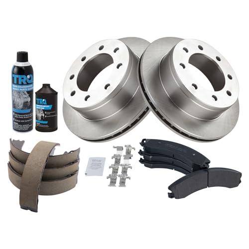 Image of TRQ Rear Brake Pad & Rotor Kit Semi-Metallic Compatible with 2009 GMC Savana 3500