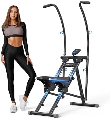 MERACH 2026 Stair Stepper für zuhause,Vertical Stair Climber Maschine | Ganzkörper-Workout,Compact Folding Cardio Übung Climber mit erweiterten Schrittweite,verstellbare Lenker & P