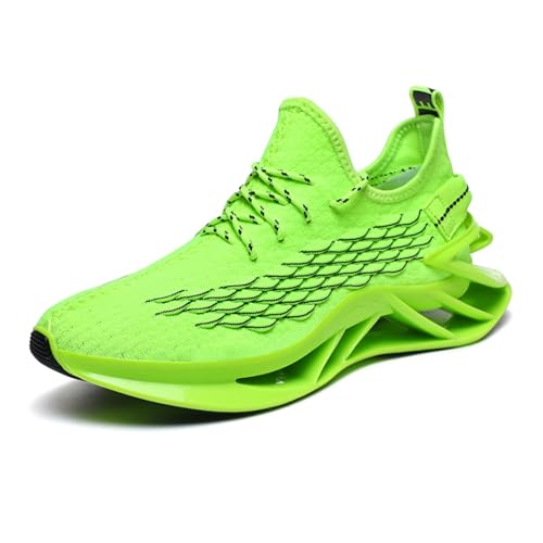 Men's Walking Shoes Blade Non Slip Fashion Sneakers Breathable Mesh Soft Sole Casual Athletic Sport Shoes Suitable for Running, Basketball, and Outdoor Activities (Yellow,10.5)