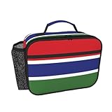 CNTDBU Bolsa de almuerzo aislada con bandera de Gambia para hombres y mujeres, bolsa térmica para el trabajo, oficina, lonchera a prueba de fugas con bolsillo de malla para alimentos