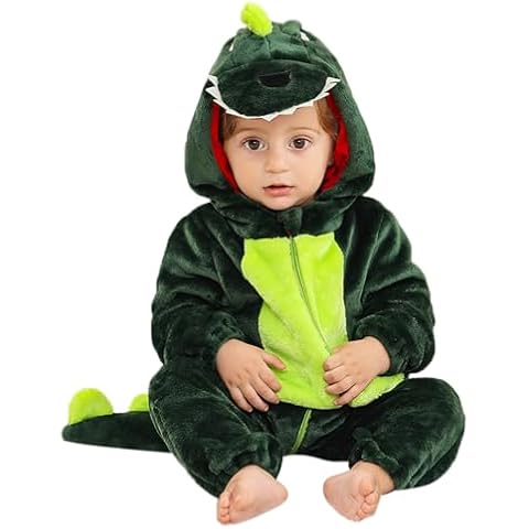 YloveM Baby Dinosaur Flannel Jumpsuit Cover
