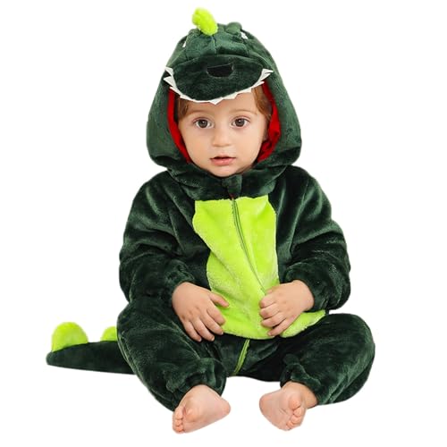 YloveM Mono bebé Capucha Mameluco de Bebé Unisex Disfraz de Dinosaurio Otoño Invierno Pijamas con Capucha Estilo Traje de Cosplay de Franela