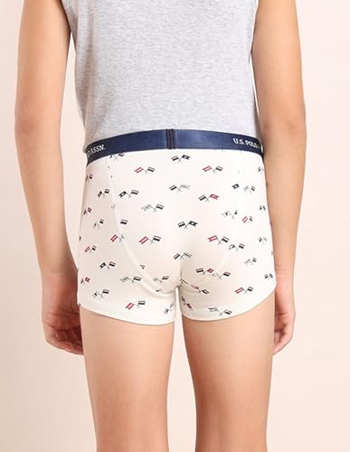 Image of U.S. Polo ASSN. Boys EKT04 Mid Rise Cotton Spandex Trunks - Pack of 3