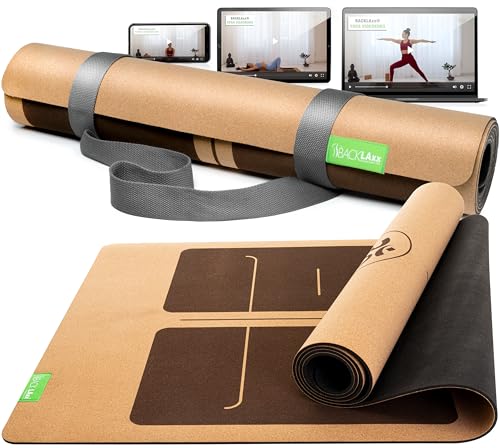 BACKLAXX ® Yogamatte Kork mit Naturkautschuk - FAZ Testsieger 12/2025 -...
