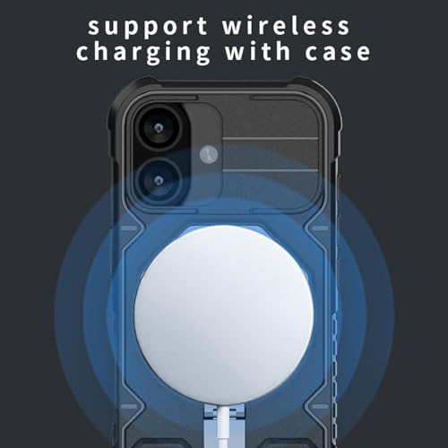 Coque iPhone 16 Pro rigide silicone antichoc noir et anneau support - 3