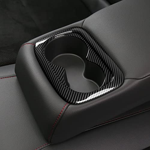 Image of Car Cup Holder Water Cover Decals for 2022-2026 Honda Civic 11th Gen Accessories ABS Carbon Fiber Stickers