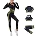 Veriliss Damen 3teiliger Gym Trainingsanzug 2024 Nahtlose Laufbekleidung Fitness Kleidung Jogginganzug Reißverschluss Kapuzen Fitness Jogging Tennis Laufen (SchwarzGrün,M) Damen Jogginganzug günstig Kaufen-Veriliss Damen 3teiliger Gym Trainingsanzug 2024 Nahtlose Laufbekleidung Fitness Kleidung Jogginganzug Reißverschluss Kapuzen Fitness Jogging Tennis Laufen (SchwarzGrün,M)