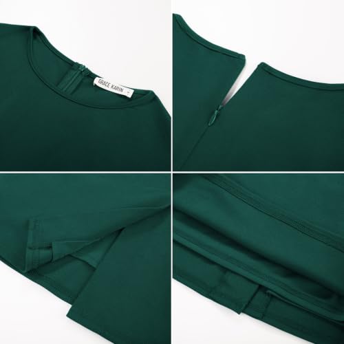 Image of GRACE KARIN Women's Wear to Work Dresses 2026 Cap Sleeve Sheath Bodycon Midi Dress Ruched Business Office Pencil Dress