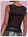 Milumia Women's Sheer Mesh Tank Top Sleeveless See Through Rave Tops Party Black Medium