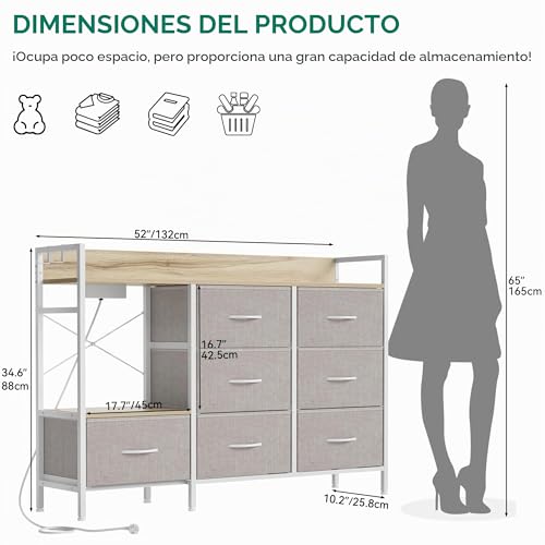 Cómoda para ropa que soluciona la falta de espacio y enchufes en el dormitorio 4