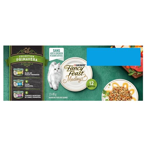 Fancy Feast Medleys Wet Cat Food, Primavera Collection Variety Pack 3 Flavours - 85 g Can (12 Pack) - Image 3