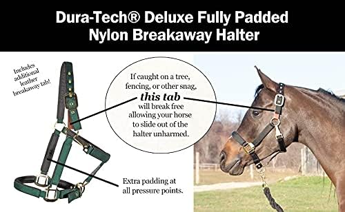 Miniatura 7 de Cabestro de caballo totalmente acolchado de lujo  Superposición de tela de nailon de doble capa de 1 pulgada  Hardware resistente  Ajuste semi