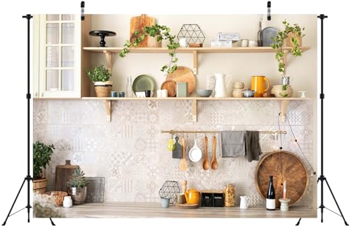 BELECO Fondo de Tela Vintage Cocina 7x5FT miniatura 4