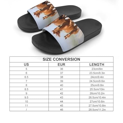 Running Horses Non Slip Slides Sandals for Women Men Quick Drying Shower Shoes for Bathroom Pool Beach2