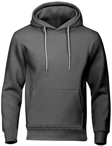 CSHE Hoodie Herren Oversize Sweatshirt Casual Pullover Hoody mit Kapuze Männer Einfarbig Kapuzenpullover Frühling und Herbst Oberteil Longsleeve Regular Fit Hooded Y2k Pulli