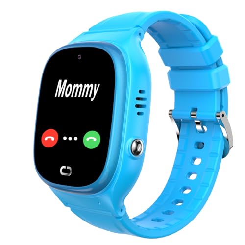 Waterproof Kids Smart Watch LBS Tracker - Boys Girls for 3-12 Year Old with SOS Camera Alarm Call Camera Pedometer 12 Time Format 1.44'' Touch Screen SOS Electronic Toy Birthday Gifts (Blue)