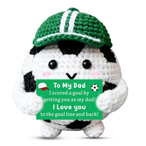 Brevcrnr Positive Crochet Soccer Gifts for Dad Birthday
