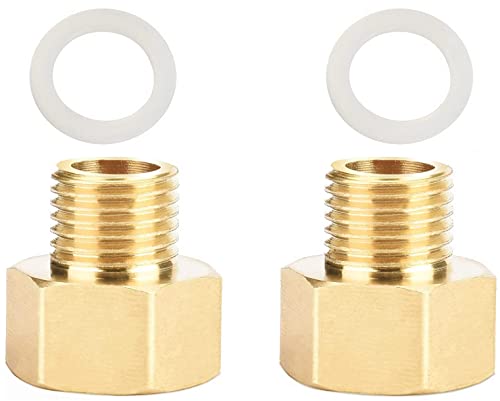 Nutmanel Adaptateur de Gaz, 1/4 vers 3/8 Adaptateur pour Cuisinière à Gaz, Raccord de Tuyauterie en Laiton avec Bague d'étanchéité Cover