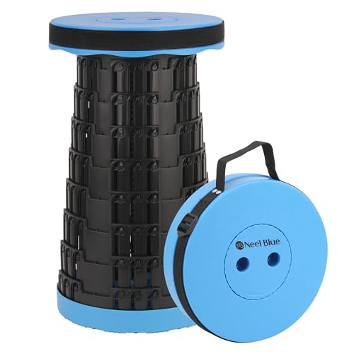 WedDecor Telescopic Folding Stool Retractable Seat 440lbs - Royal Blue