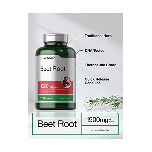 Beet-Root-Powder-Capsules-1500mg-250-Pills-Herbal-Extract-Gluten-Free-Non-GMO-Supplement-by-Horbaach Beet Root Powder Capsules | 220 Pills | Herbal Extract | Non-GMO, Gluten Free, and DNA Tested Supplement | by Horbaach