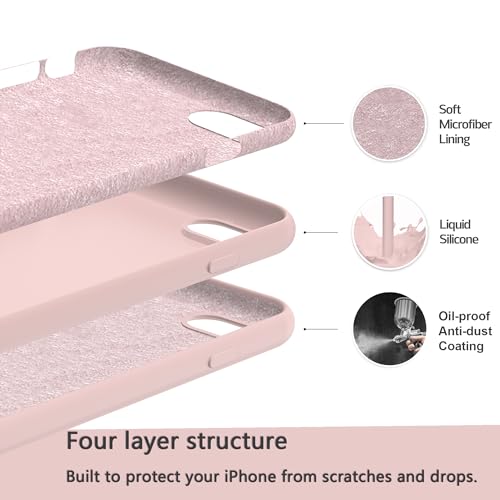 Image of iPhone SE /8 /7 Case Silicone,Soft Microfiber Lining(Sand Pink)
