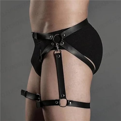 Men's Leather Leg Belt Male Harness Belts Gay Body Bondage Sex Rave Party Lingerie Punk Fashion Men's Leather Decorative4
