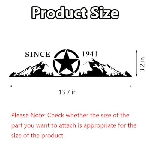 Image of Car Dashboard Decal Glove Box Sticker Mountain Scene Vinyl Passenger Seat Sticker Gloss Black Compatible with 2018-2023 Wrangler JL JLU Gladiator JT (Star)