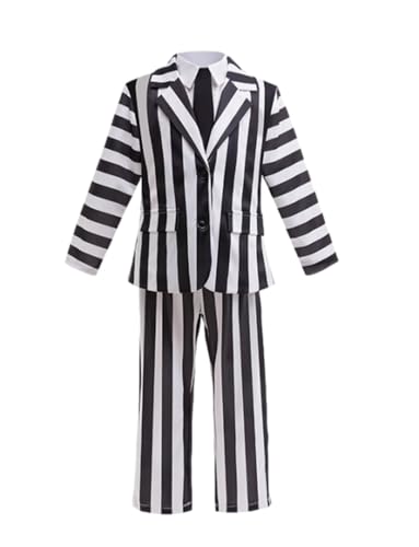 Costume de mariage à rayures pour garçon idéal pour les fêtes de Noël et Halloween