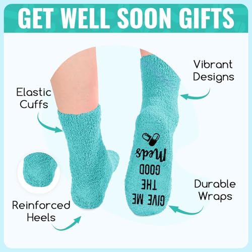 HAPPYPOP Get Well Soon Gifts - after Surgery Socks for Women Inspirational Gifts Green