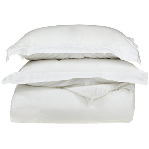 Superior Combed Cotton, 300 Thread Count 3 Piece Soft and Smooth Duvet Cover Set, Full/Queen, Solid White